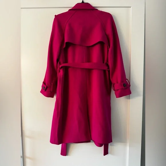 Ann Taylor women’s double breasted trenchcoat in razzle dazzle, petite small. 🩷 - Picture 12 of 13